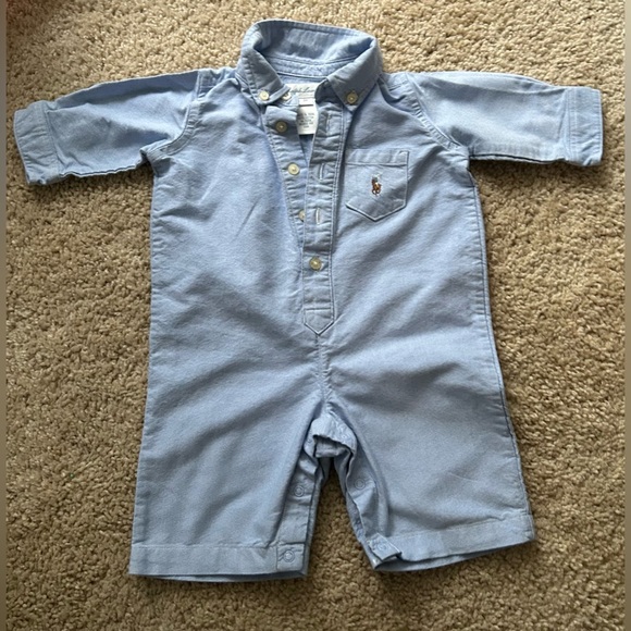 Ralph Lauren One Pieces Ralph Lauren Baby Boy Jean Jumpsuitrompersz